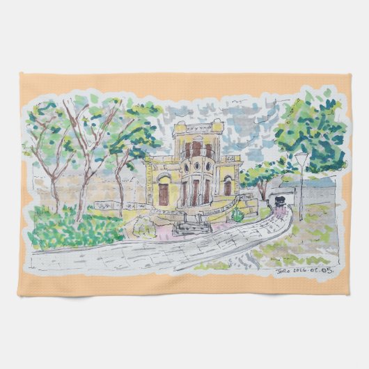 Gele Historische Villa Theedoek (Horizontaal)