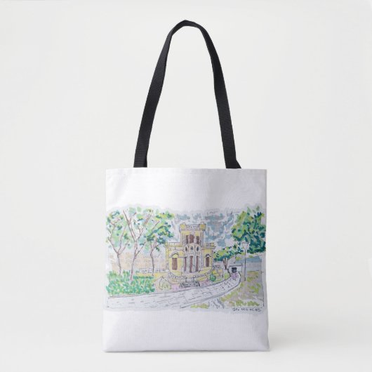 Gele Historische Villa Tote Bag (Voorkant)