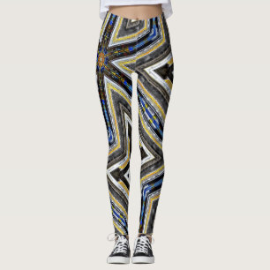 Gele hoeken van de driehoeken van oud en bijtend l leggings