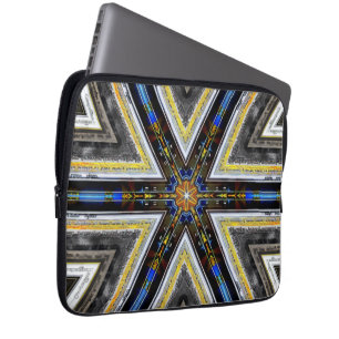 Gele hoeken van oude en roestige frame driehoeken  laptop sleeve
