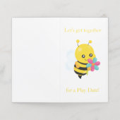 Gele hommel bij spelen datum afspraak kaart (Buitenkant ongevouwen)