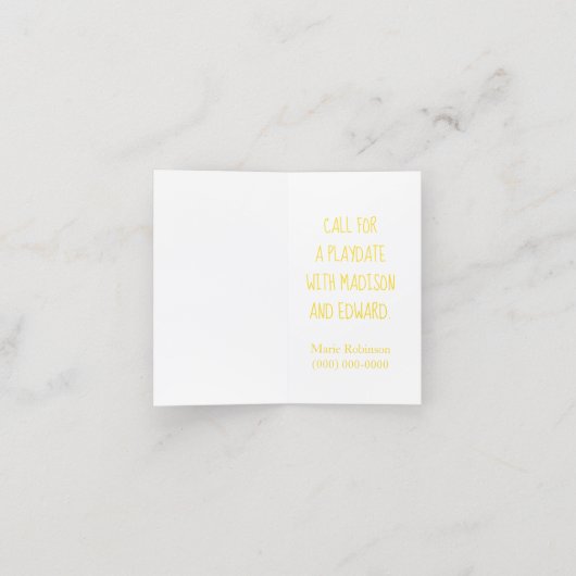 Gele hommel bij spelen datum afspraak kaart (Binnenkant ongevouwen)