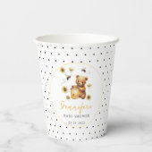 Gele hommel honing bij baby shower papieren bekers (Achterkant)