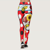 gele hommel rode leggings lange tiener (Achterkant)