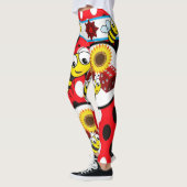 gele hommel rode leggings lange tiener (Links)