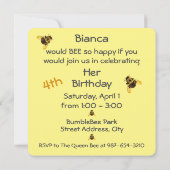 Gele hommels Tijd om Gelukkig Verjaardagsfeest te  Kaart (Achterkant)