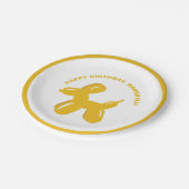 Gele hond ballon dier gepersonaliseerde partij papieren bordje (Gekanteld)