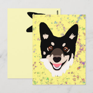 gele hond  briefkaart