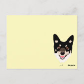 gele hond  briefkaart (Achterkant)