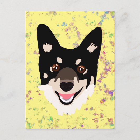 gele hond  briefkaart (Voorkant)