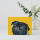 gele hond briefkaart (Staand voorkant)