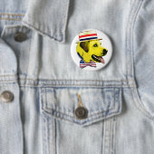 Gele hond-democraat. Knoop  Ronde Button 5,7 Cm (In situ)