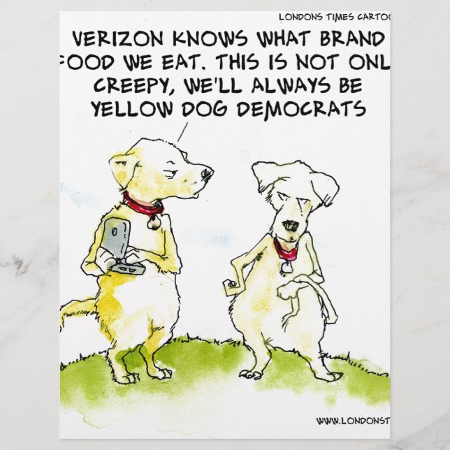 Gele hond-democraten Funny (Voorkant)