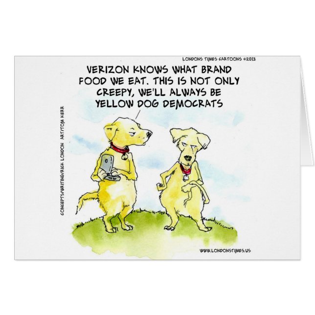 Gele hond-democraten Funny (Voorkant Horizontaal)