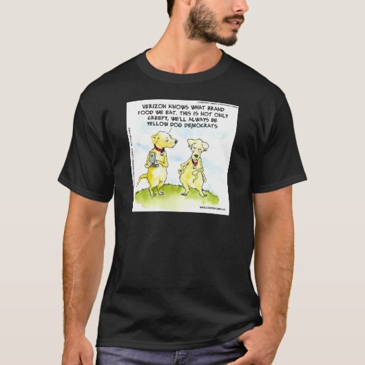 Gele hond-democraten Funny T-shirt (Voorkant)