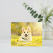 Gele hond en aanmoediging krijgen goed briefkaart (Staand voorkant)