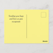 Gele hond en aanmoediging krijgen goed briefkaart (Achterkant)