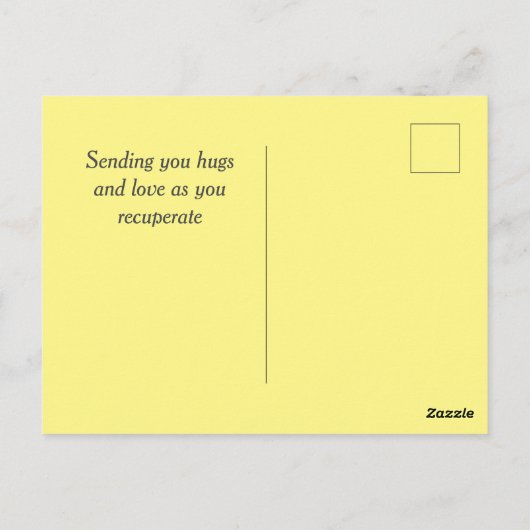 Gele hond en aanmoediging krijgen goed briefkaart (Achterkant)