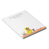 Gele hond en kat visslangen notitieblok (Schuin)