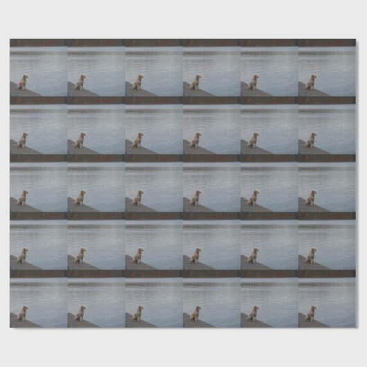 Gele hond op het dok cadeaupapier (Vlak)