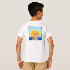 Gele hond schijnt helder t-shirt