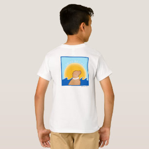 Gele hond schijnt helder t-shirt