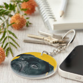 gele hond sleutelhanger (Voorkant Rechts)