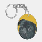 gele hond sleutelhanger (Voorkant Links)