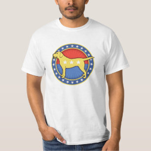 Gele hond t-shirt
