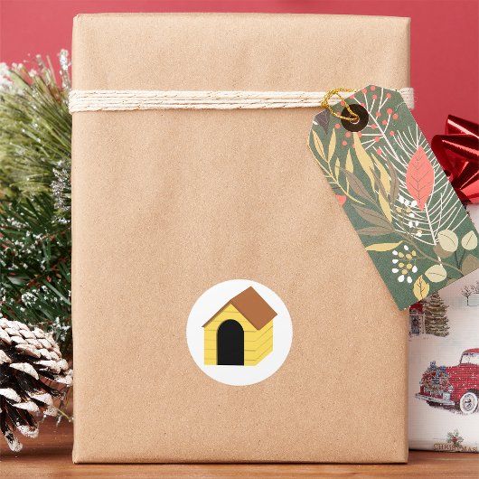 Gele hondenhok Stickers