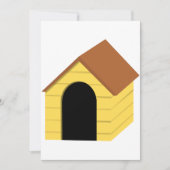 Gele hondenhok uitnodigingen (Voorkant)