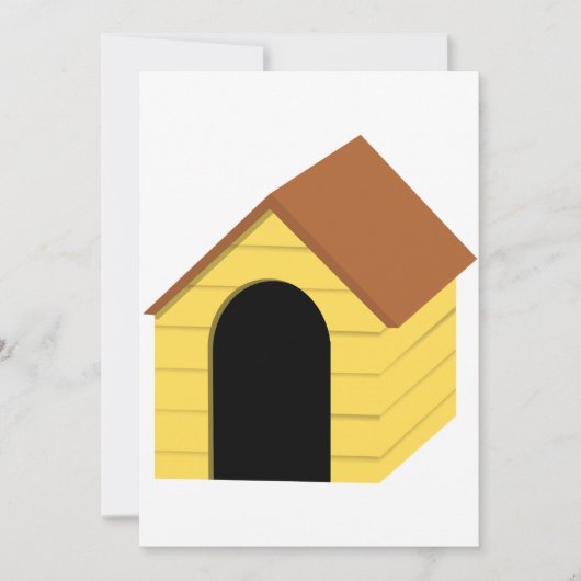 Gele hondenhok uitnodigingen (Voorkant)