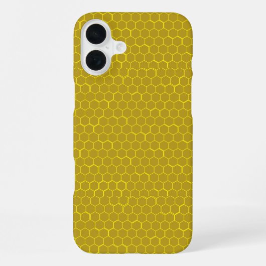 Gele Honeycomb Patterned iPhone Hoesje (Achterkant)