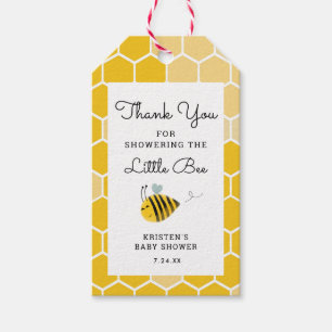 Gele honingbij baby shower bedankkaartjes cadeaulabel