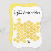 Gele honingbij Baby shower uitnodiging (Voorkant / Achterkant)