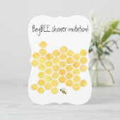 Gele honingbij Baby shower uitnodiging (Staand voorkant)