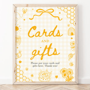 Gele honingbij bruiloft kaarten en cadeaus poster