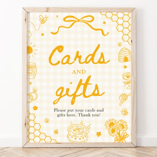 Gele honingbij bruiloft kaarten en cadeaus poster