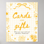 Gele honingbij bruiloft kaarten en cadeaus poster (Voorkant)