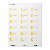 Gele honingbij en honingraat etiket (Full Sheet)