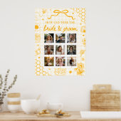 Gele honingbij Hoe oud waren bruid & bruidegom bor Poster (Keuken)