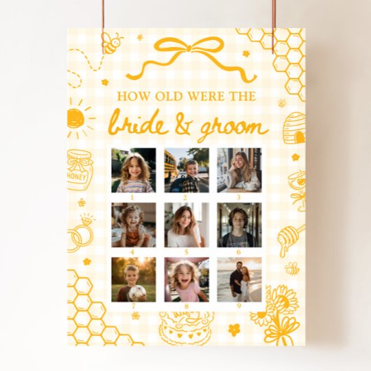 Gele honingbij Hoe oud waren bruid & bruidegom bor Poster