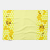 Gele Honingbij Honingraat Keukenhanddoek (Horizontaal)
