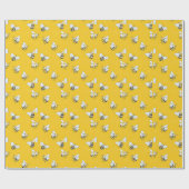 Gele honingbijen cadeaupapier (Vlak)
