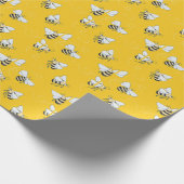 Gele honingbijen cadeaupapier (Hoek)
