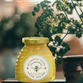 Gele honingbijen Etiket bijenkast Blauwe grens