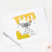 Gele honingbijen handgemaakte zeep vierkante sticker (Envelop)