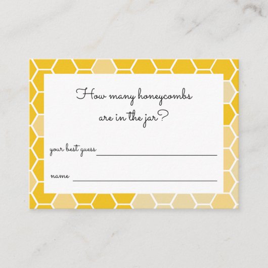 Gele honingbijen Hoeveel honingraten raden Informatiekaartje (Voorkant)