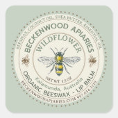 Gele honingbijen LIP BALM Label Bewaringopslagplaa (Voorkant)