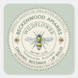 Gele honingbijen LIP BALM Label Bewaringopslagplaa
